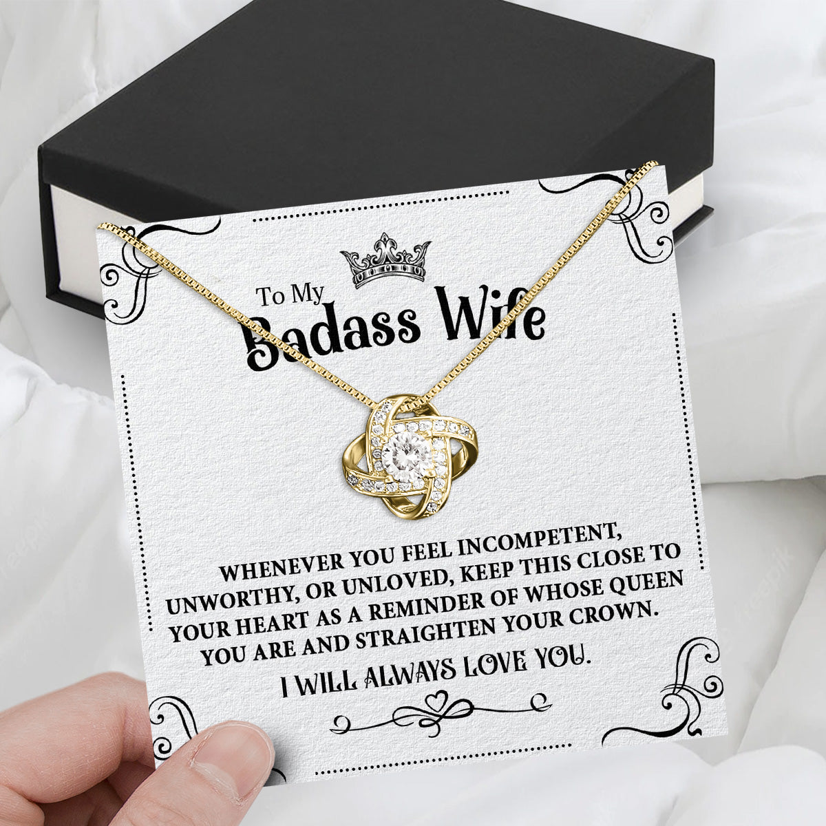 Wife Necklace: Because She Holds Your Heart