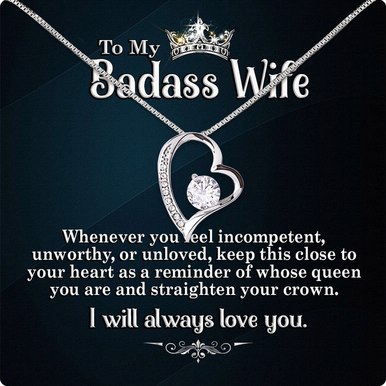 Wife Necklace: Because She Holds Your Heart