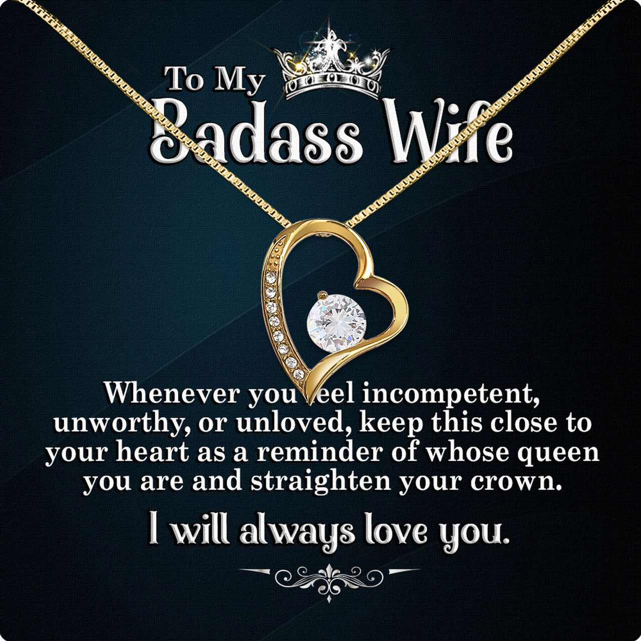 Wife Necklace: Because She Holds Your Heart