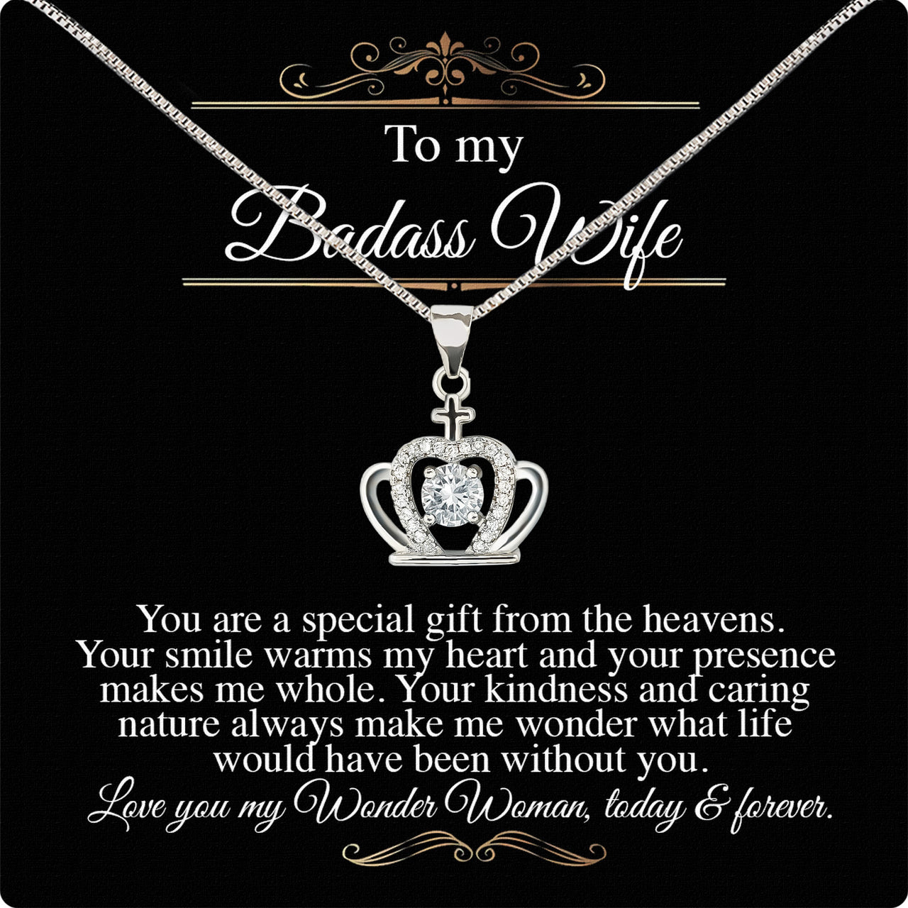 Wife Necklace: Because She Holds Your Heart