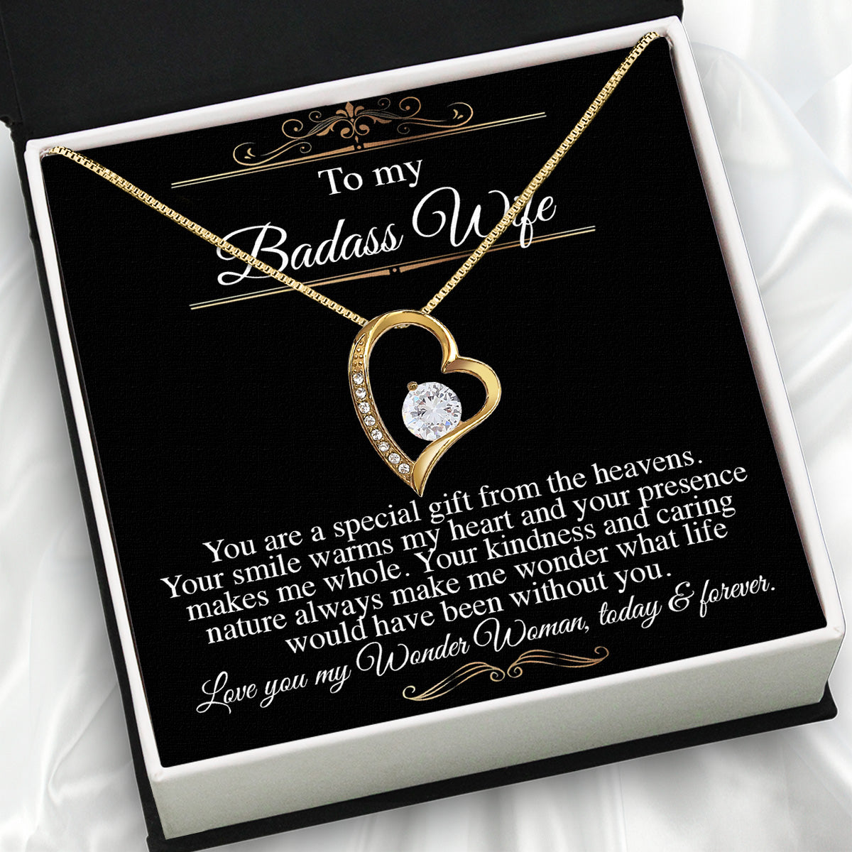 Wife Necklace: Because She Holds Your Heart