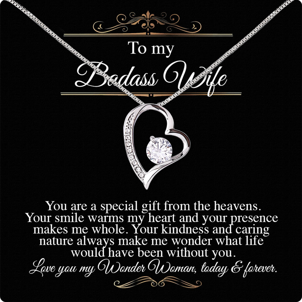 Wife Necklace: Because She Holds Your Heart