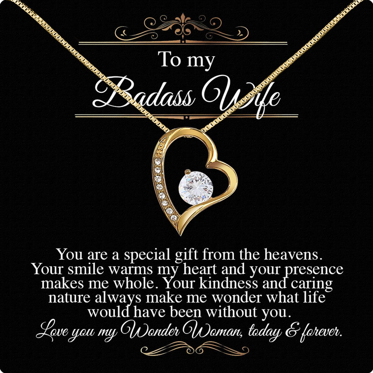 Wife Necklace: Because She Holds Your Heart