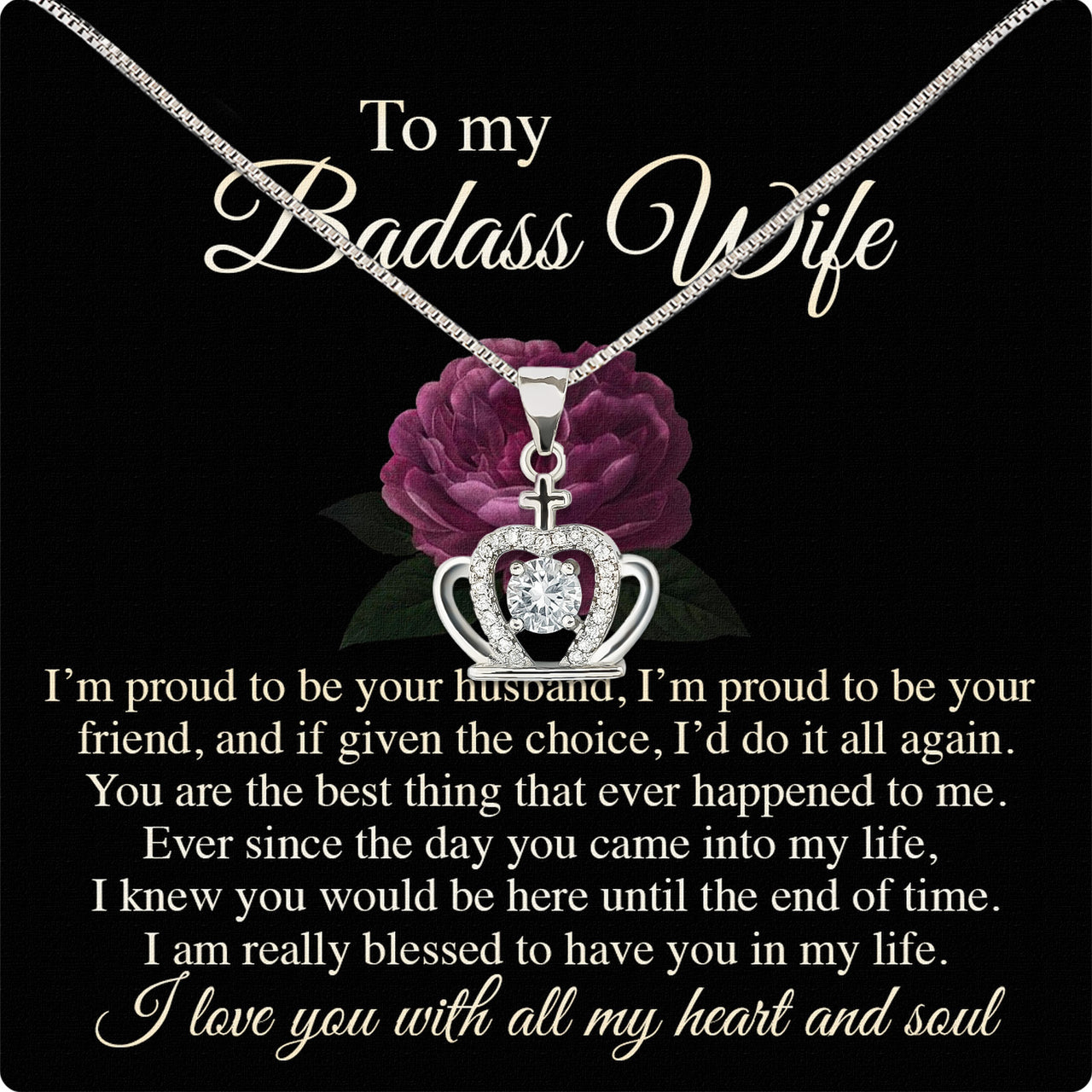 Wife Necklace: Because She Holds Your Heart