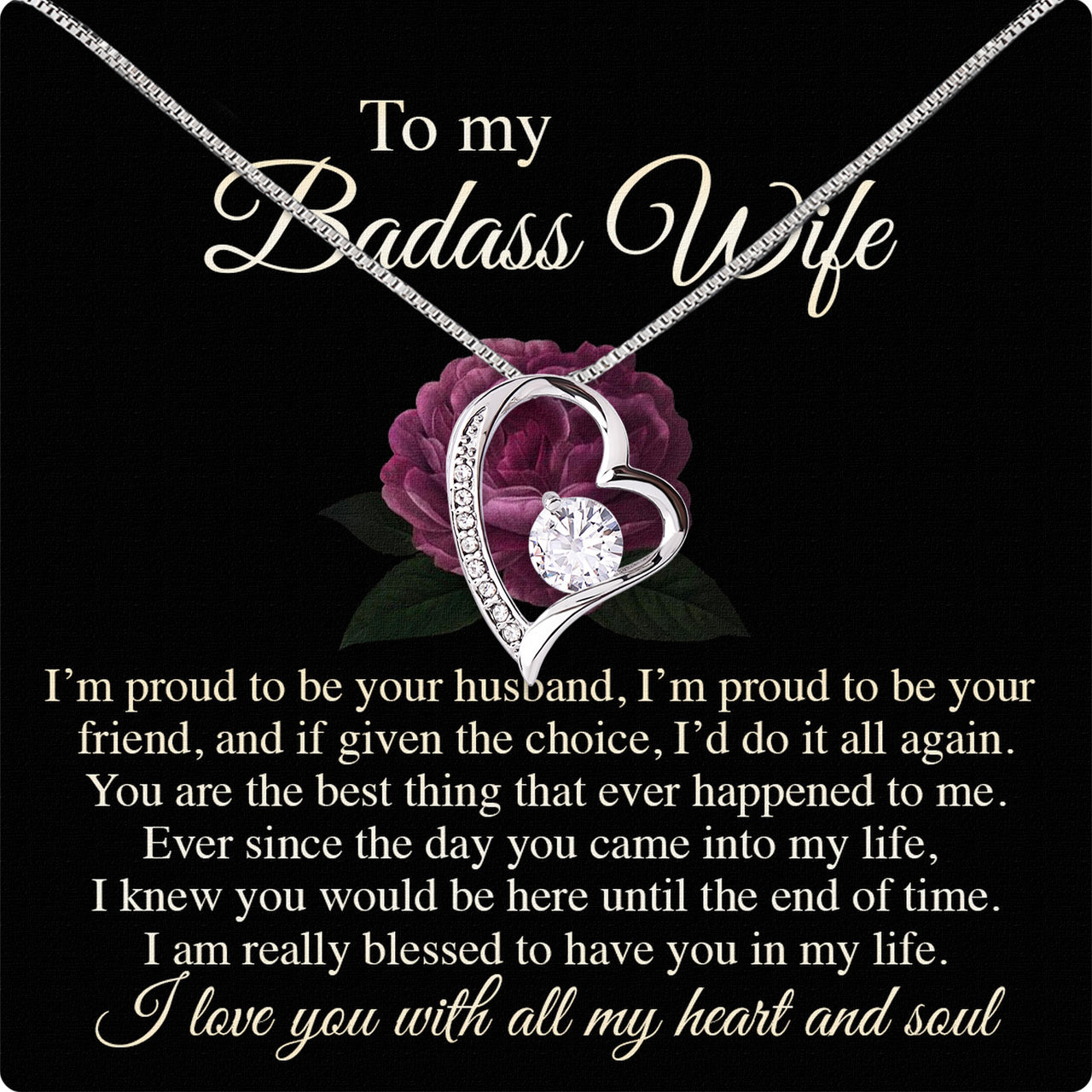 Wife Necklace: Because She Holds Your Heart