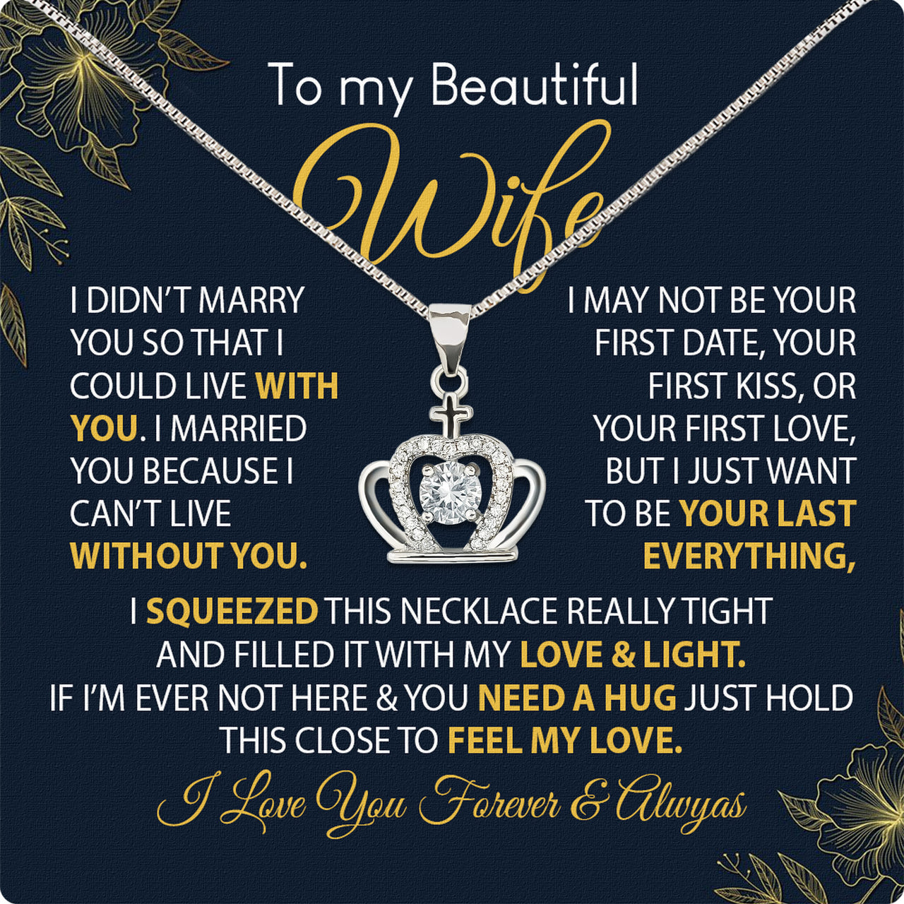 Wife Necklace: Because She Holds Your Heart