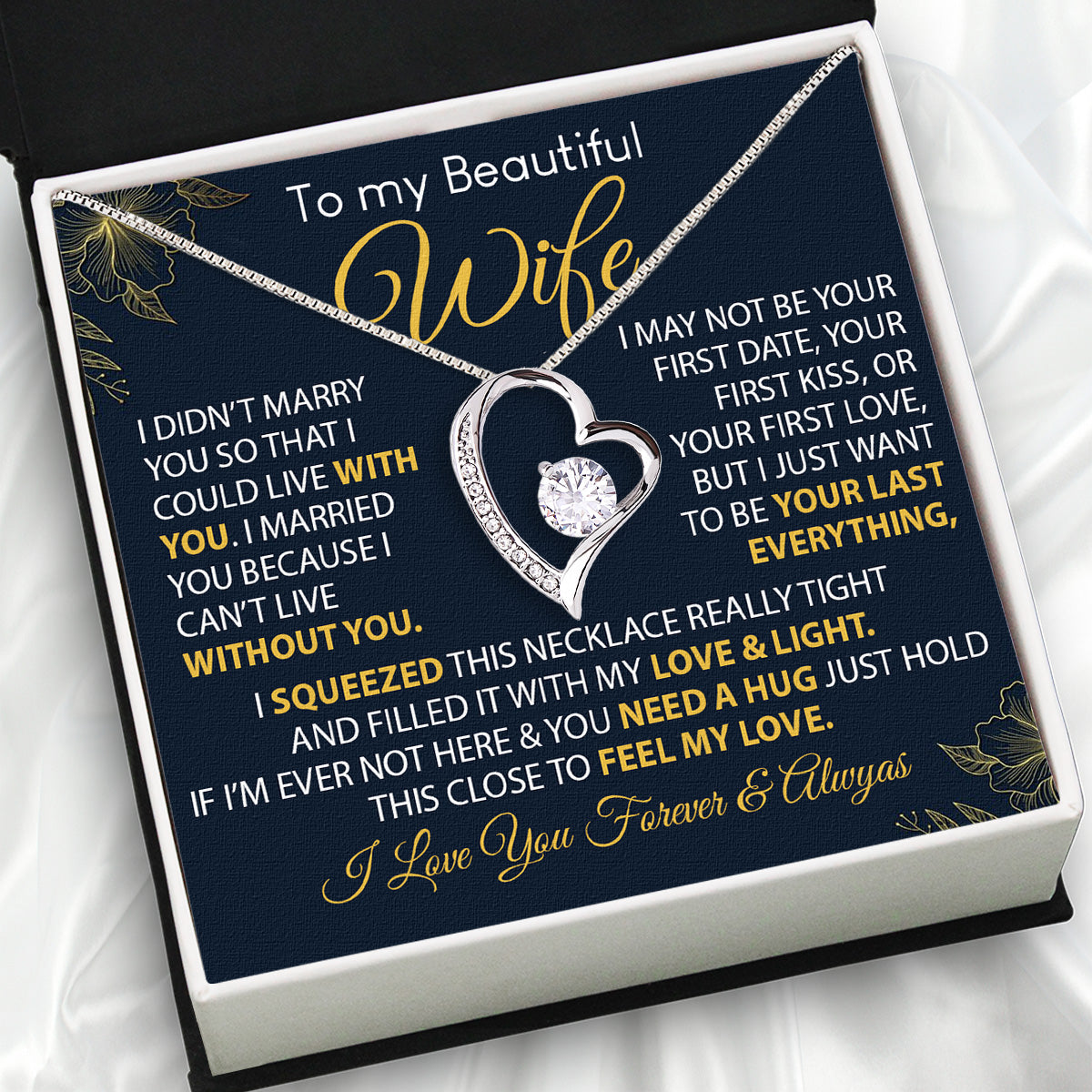 Wife Necklace: Because She Holds Your Heart