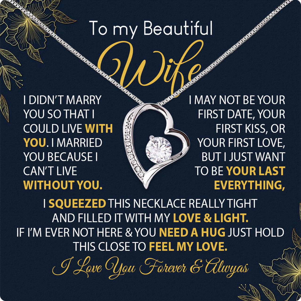 Wife Necklace: Because She Holds Your Heart