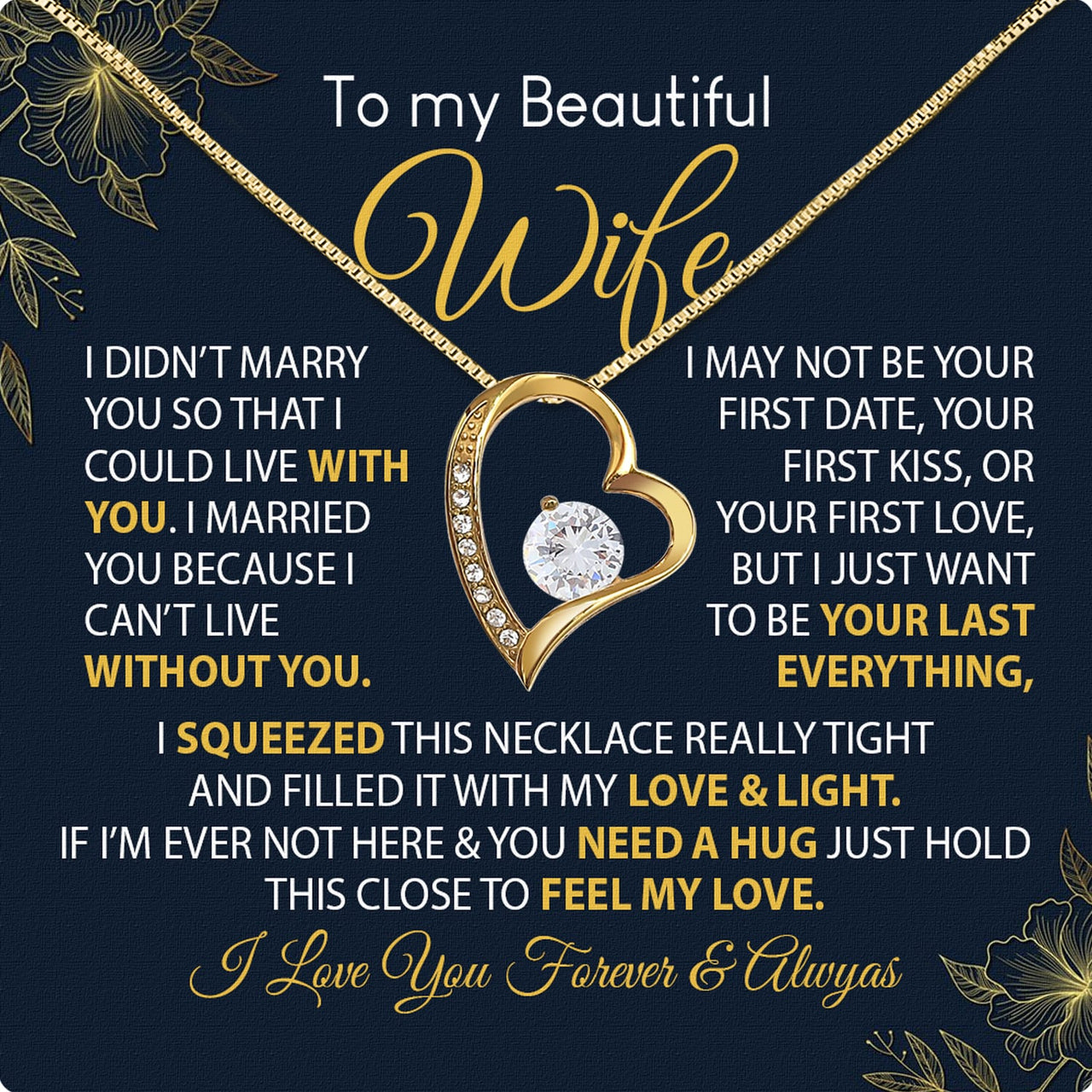 Wife Necklace: Because She Holds Your Heart