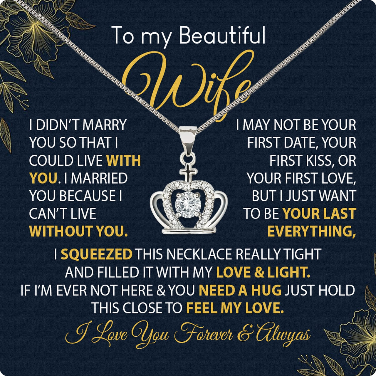 Wife Necklace: Because She Holds Your Heart