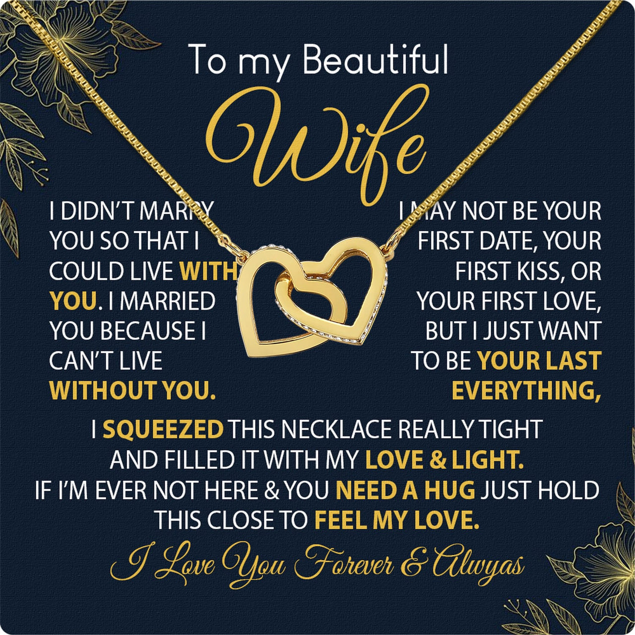 Wife Necklace: Because She Holds Your Heart