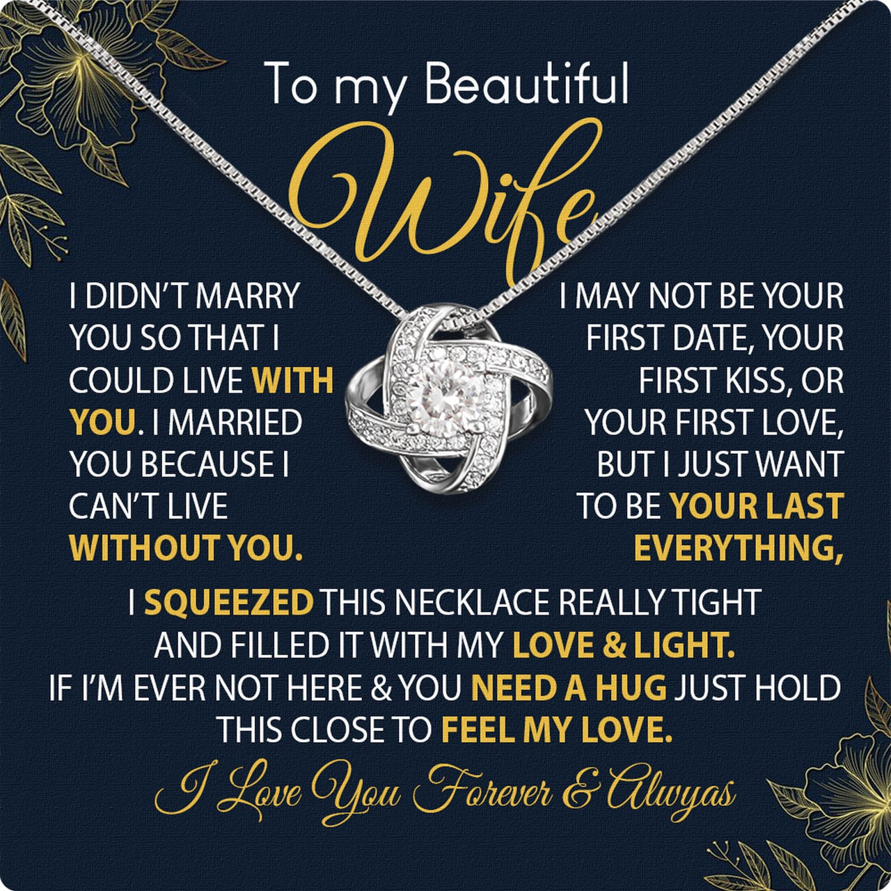 Wife Necklace: Because She Holds Your Heart