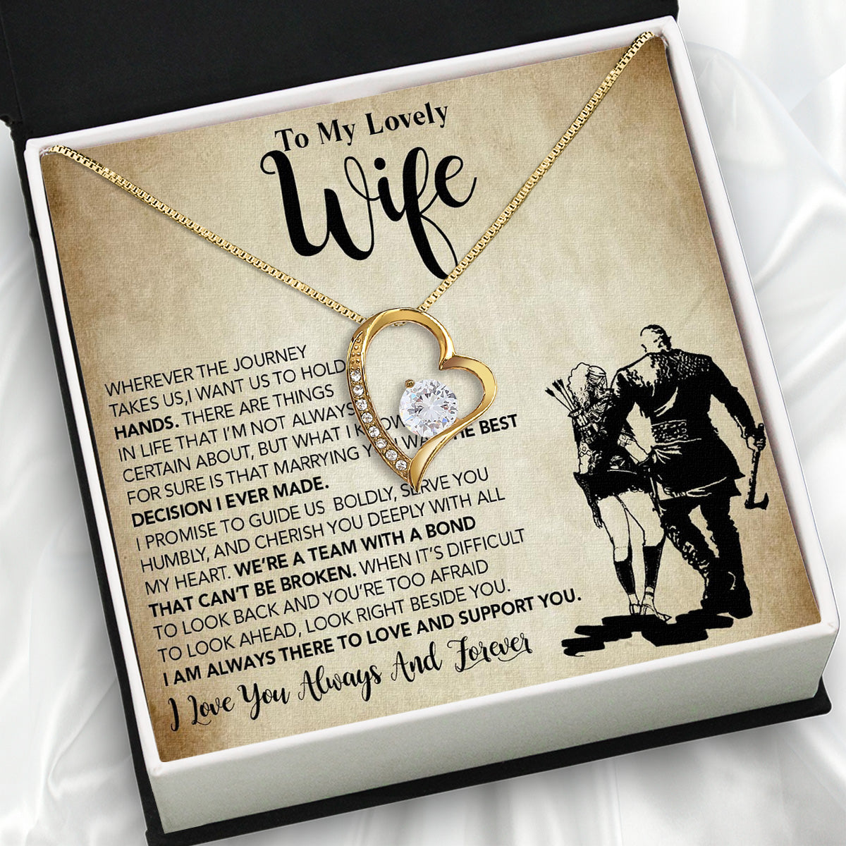 Wife Necklace: Because She Holds Your Heart