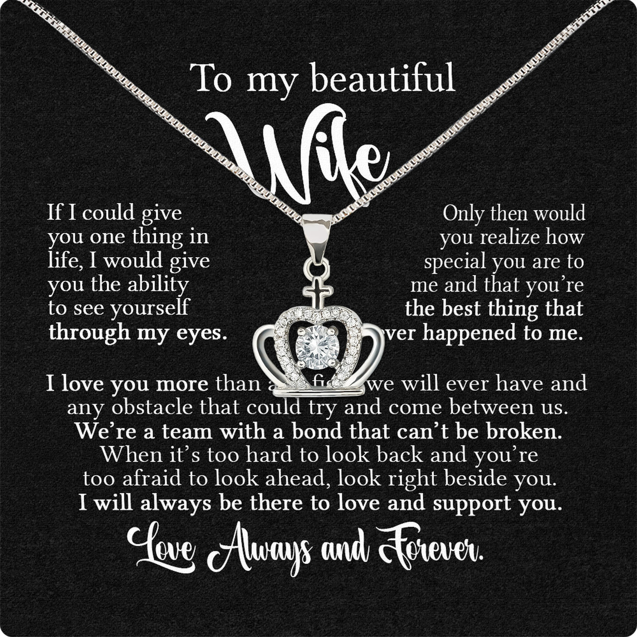 Wife Necklace: Because She Holds Your Heart