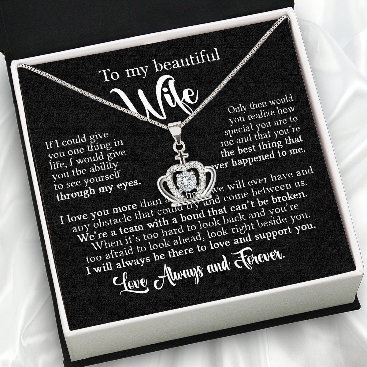 Wife Necklace: Because She Holds Your Heart