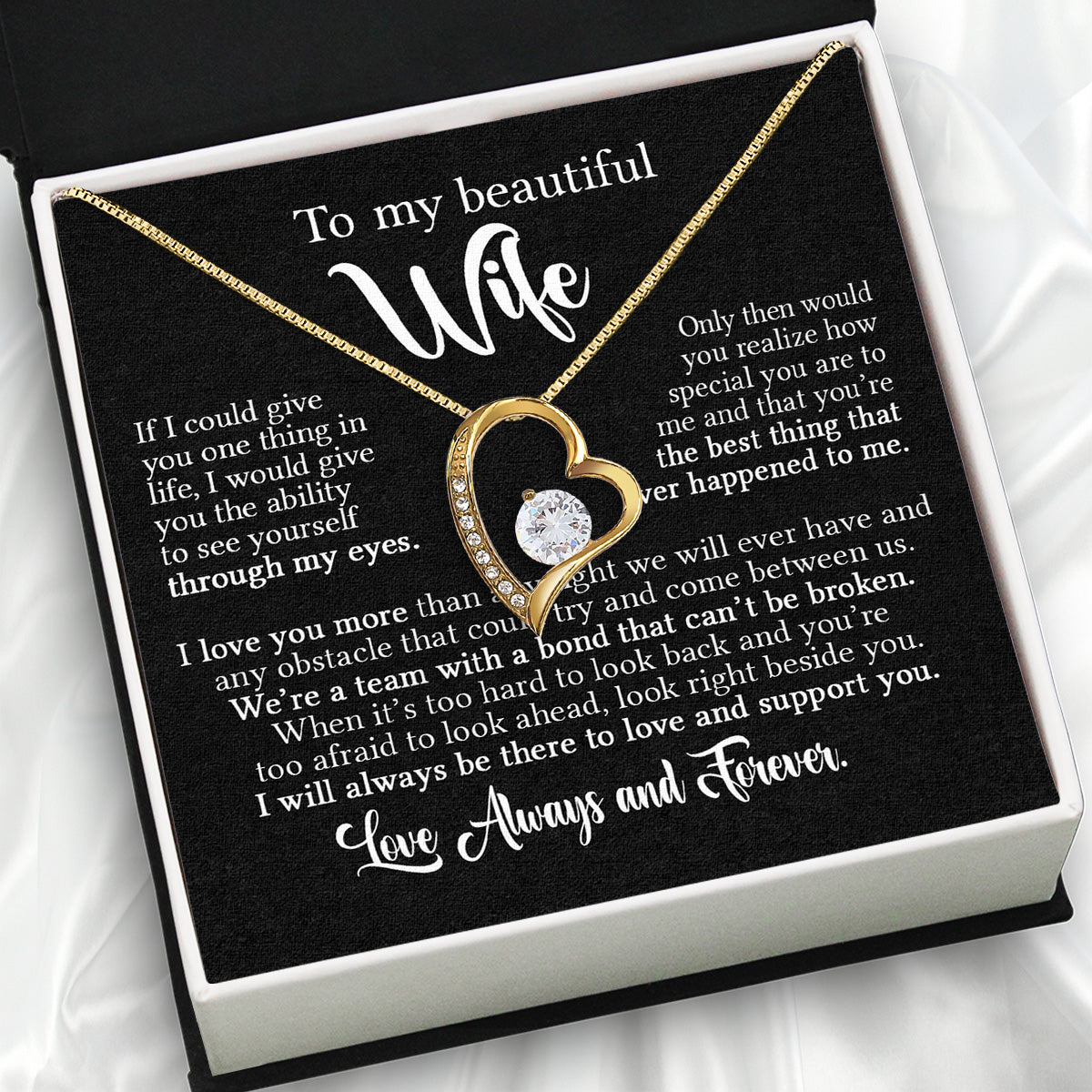 Wife Necklace: Because She Holds Your Heart