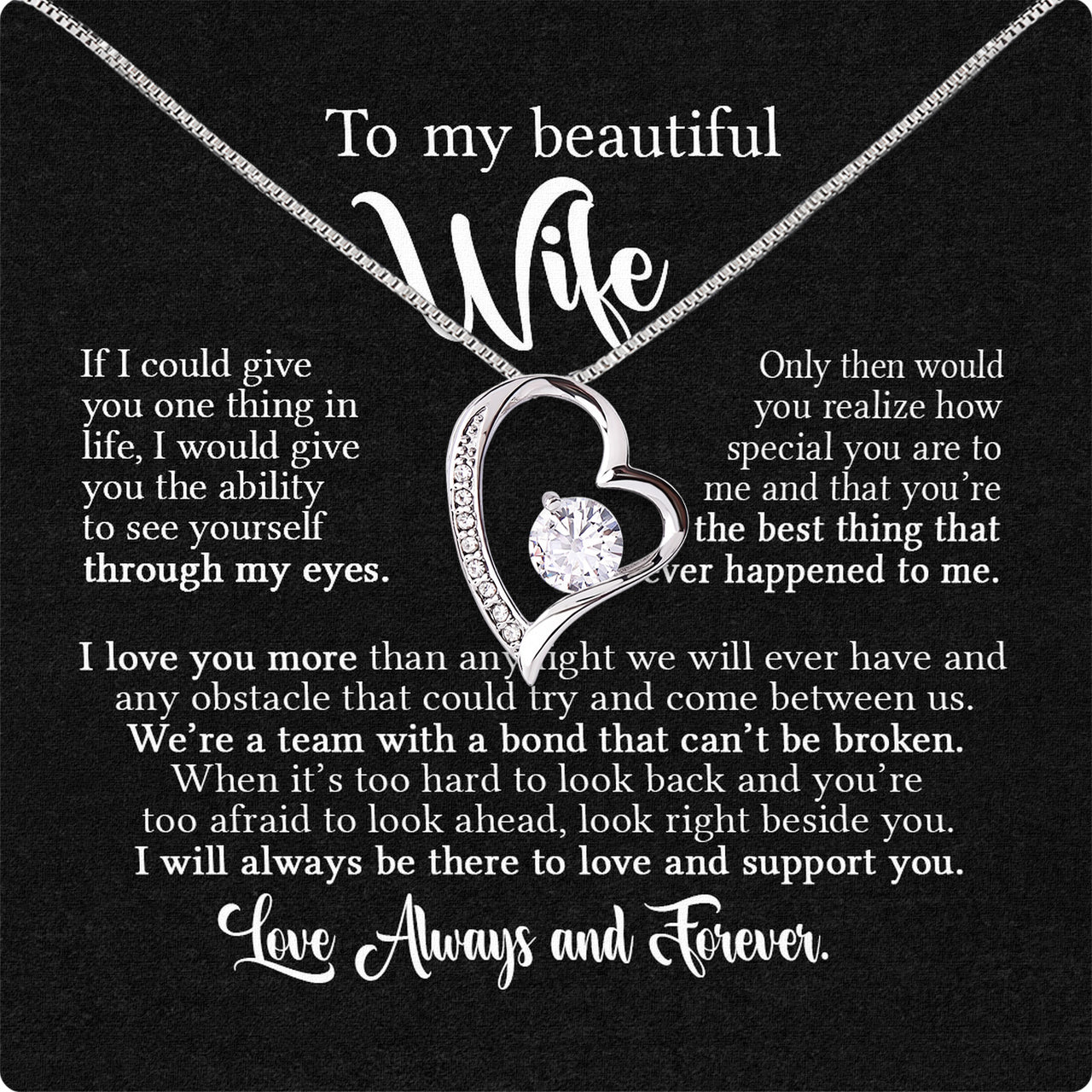 Wife Necklace: Because She Holds Your Heart