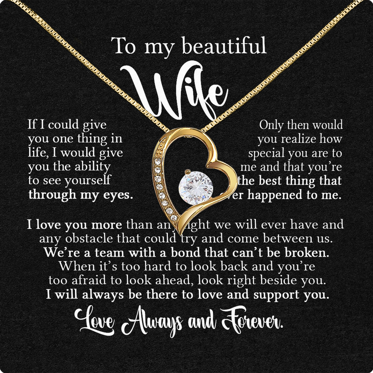 Wife Necklace: Because She Holds Your Heart