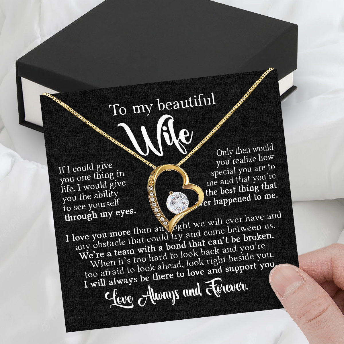 Wife Necklace: Because She Holds Your Heart