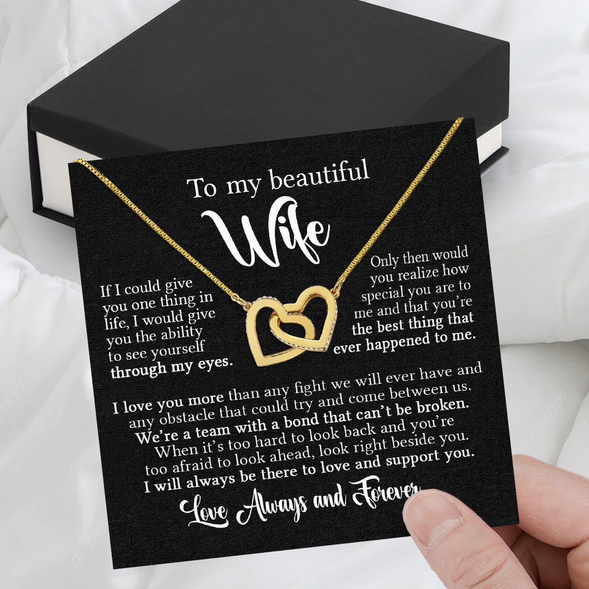 Wife Necklace: Because She Holds Your Heart