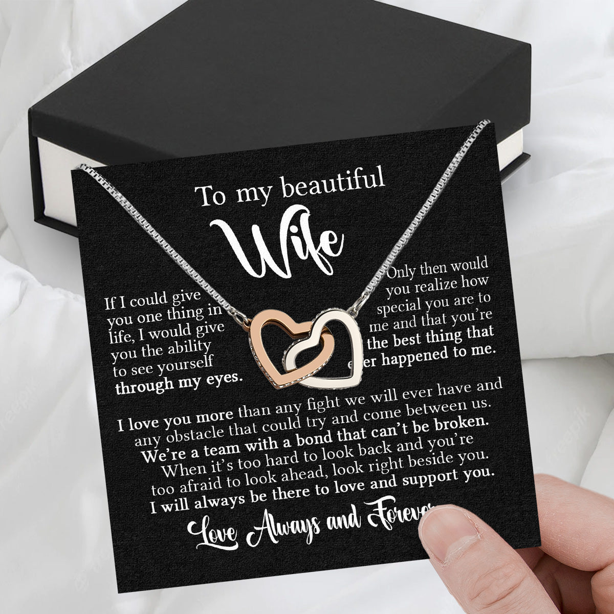 Wife Necklace: Because She Holds Your Heart