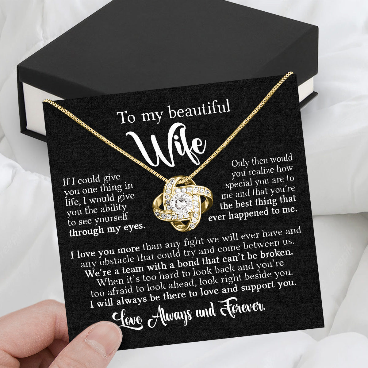 Wife Necklace: Because She Holds Your Heart