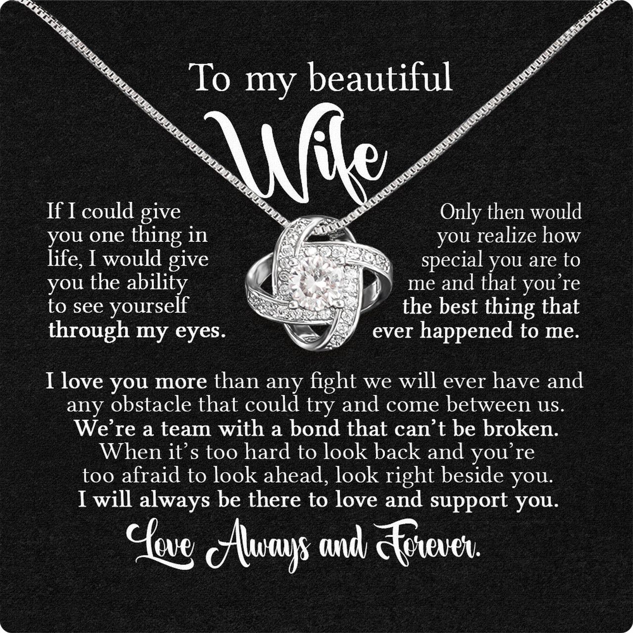 Wife Necklace: Because She Holds Your Heart