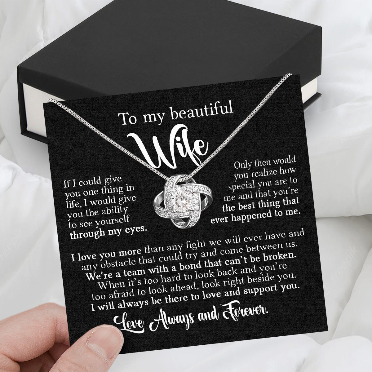 Wife Necklace: Because She Holds Your Heart