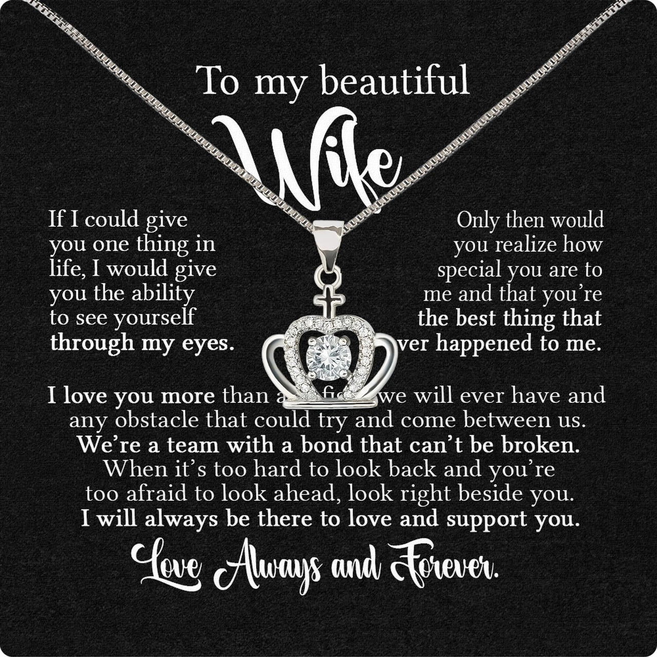 Wife Necklace: Because She Holds Your Heart