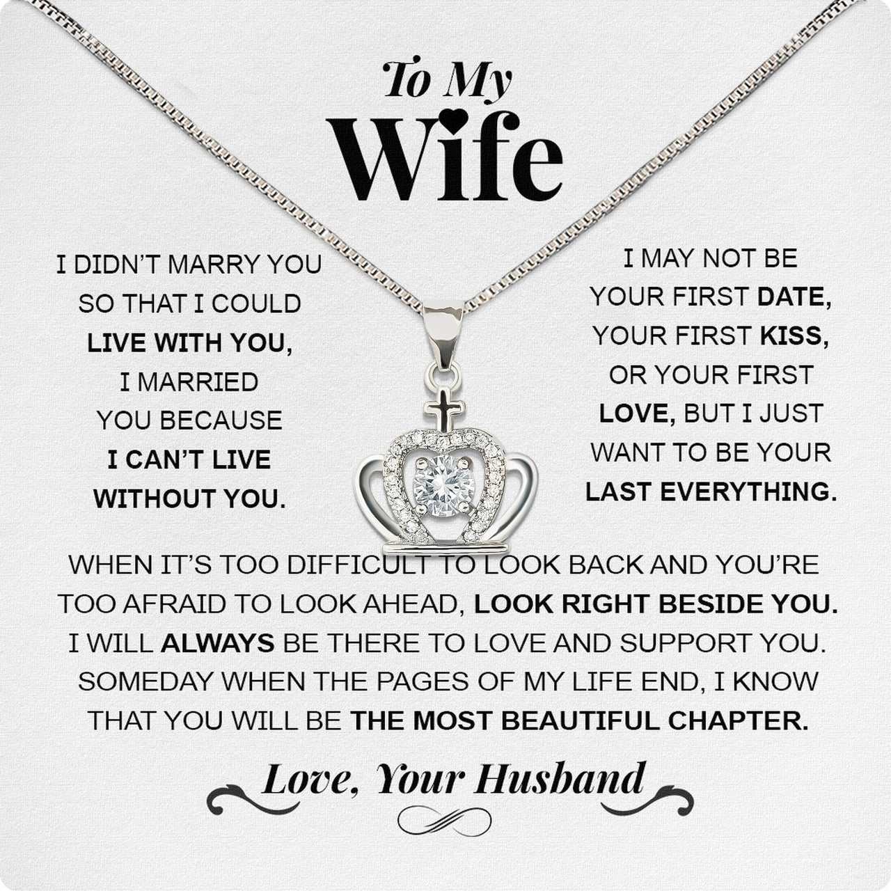 Wife Necklace: Because She Holds Your Heart