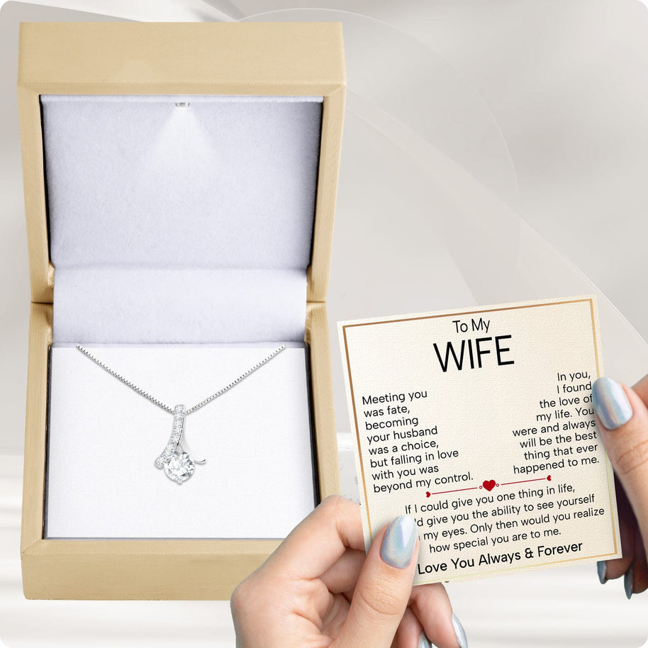 Wife Necklace With Heartfelt Message - Unique Jewelry For Wife - Falling In Love