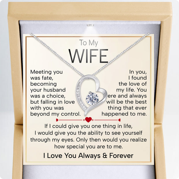 Wife Necklace With Heartfelt Message - Unique Jewelry For Wife - Falling In Love