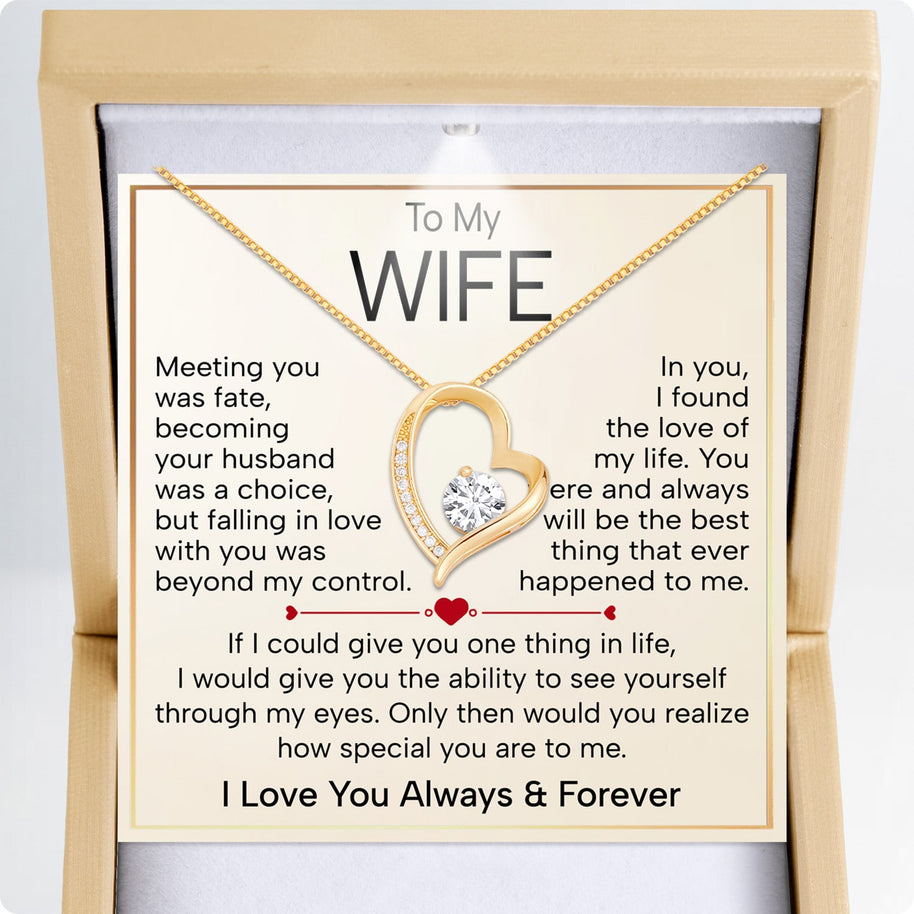 Wife Necklace With Heartfelt Message - Unique Jewelry For Wife - Falling In Love