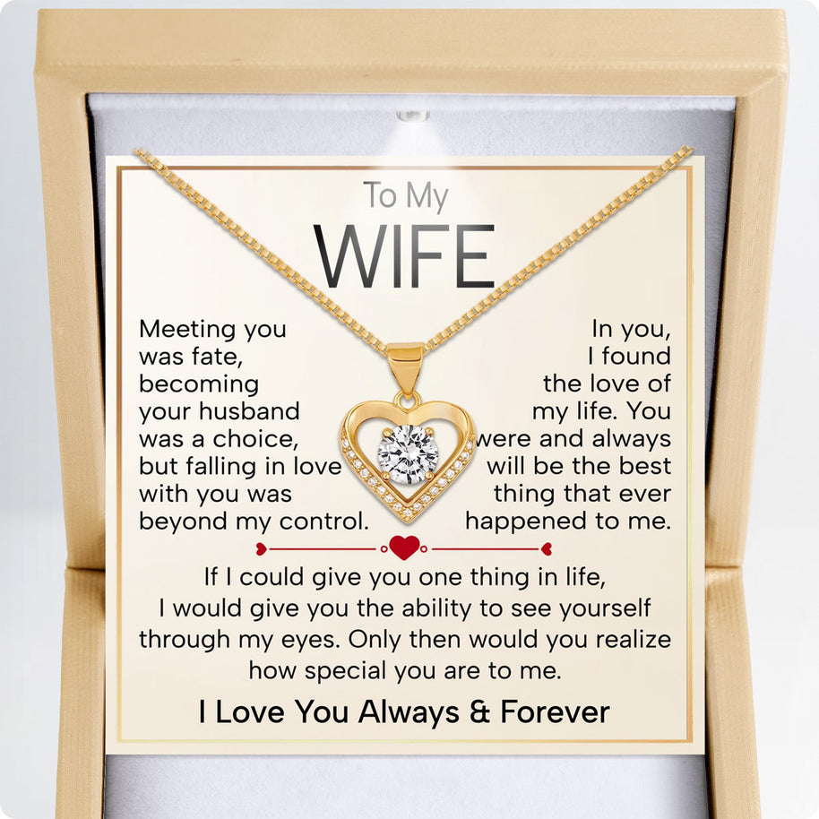 Wife Heart Necklace With Heartfelt Message - Unique Jewelry For Wife - Falling In Love