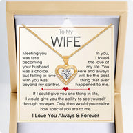 Wife Heart Necklace With Heartfelt Message - Unique Jewelry For Wife - Falling In Love