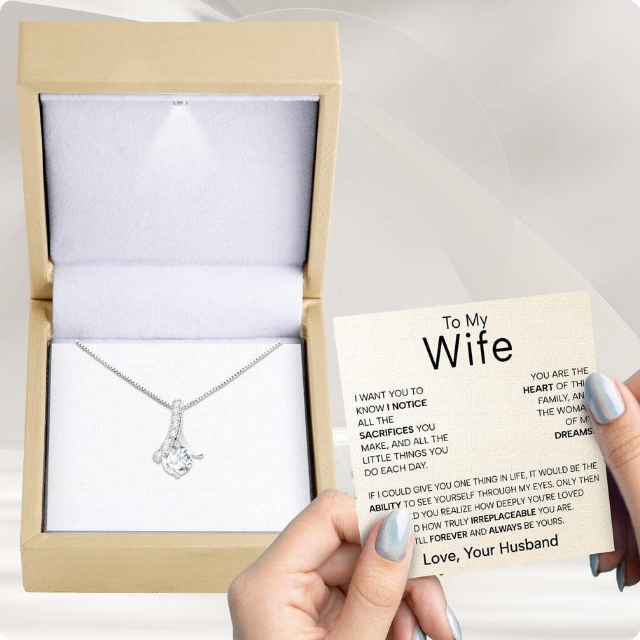 Wife Necklace With Heartfelt Message - Unique Jewelry For Wife - Forever and Always