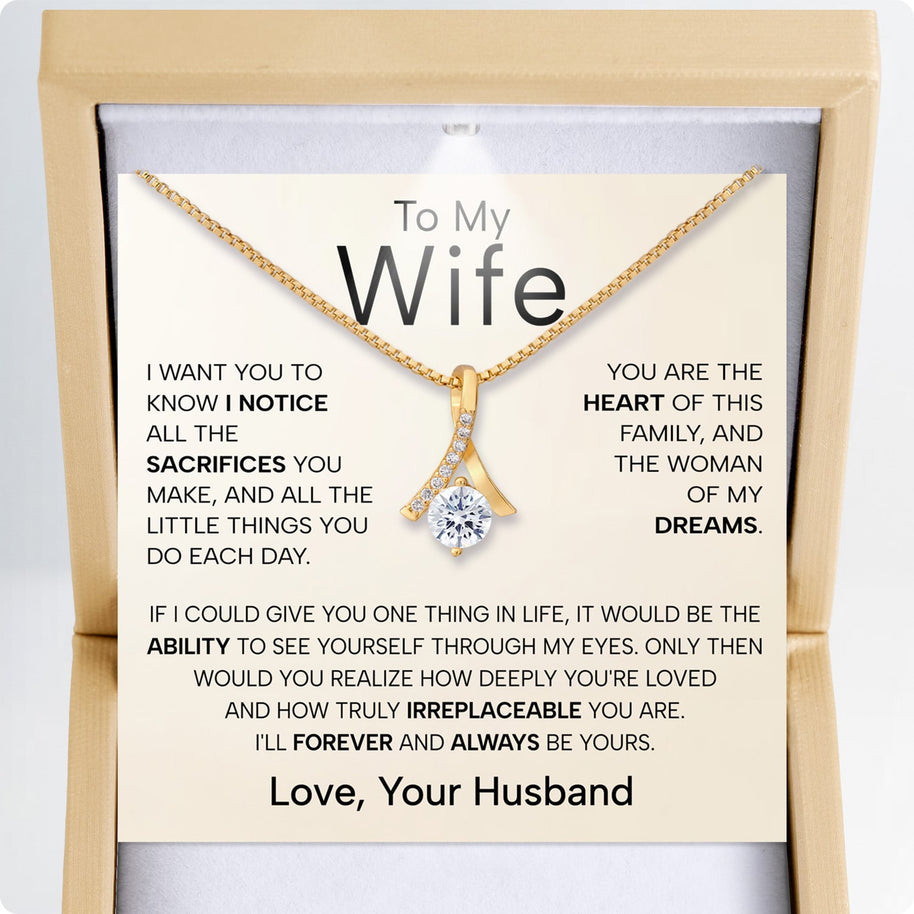 Wife Necklace With Heartfelt Message - Unique Jewelry For Wife - Forever and Always
