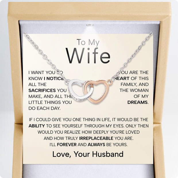 Wife Necklace With Heartfelt Message - Unique Jewelry For Wife - Forever and Always