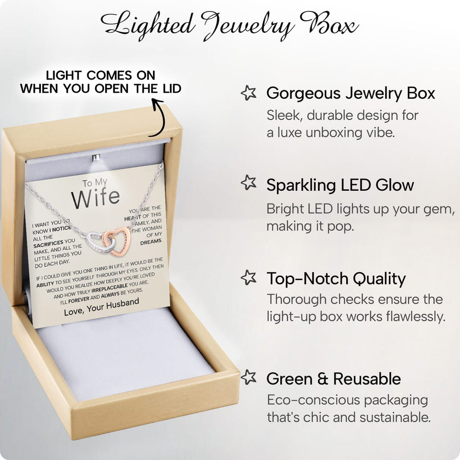 Wife Necklace With Heartfelt Message - Unique Jewelry For Wife - Forever and Always