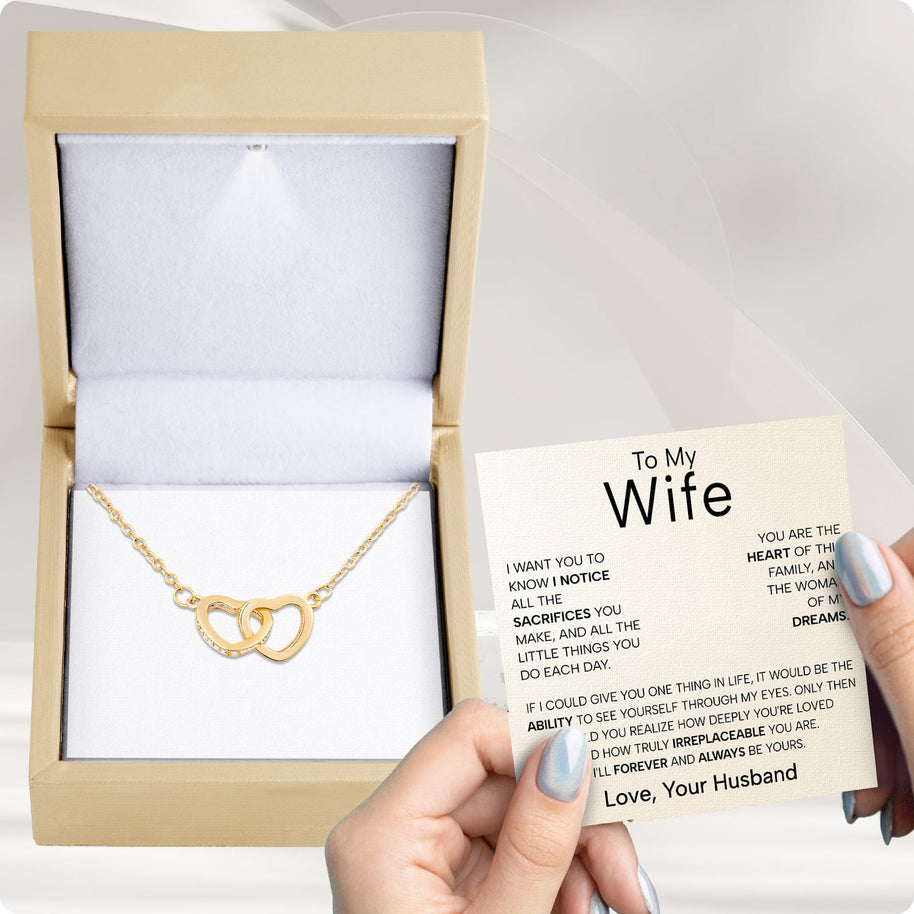 Wife Necklace With Heartfelt Message - Unique Jewelry For Wife - Forever and Always