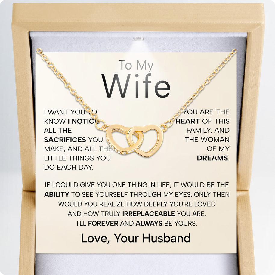 Wife Necklace With Heartfelt Message - Unique Jewelry For Wife - Forever and Always