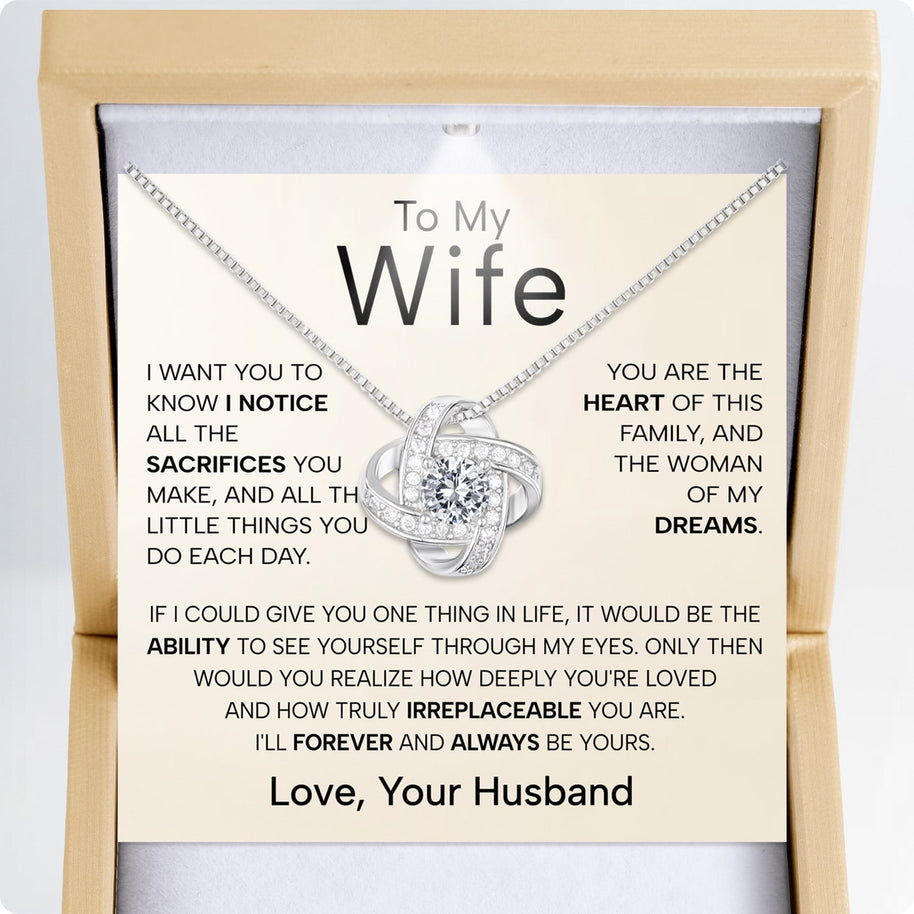 Wife Necklace With Heartfelt Message - Unique Jewelry For Wife - Forever and Always