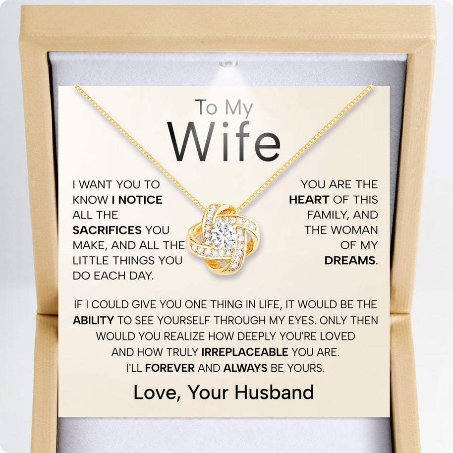 Wife Necklace With Heartfelt Message - Unique Jewelry For Wife - Forever and Always