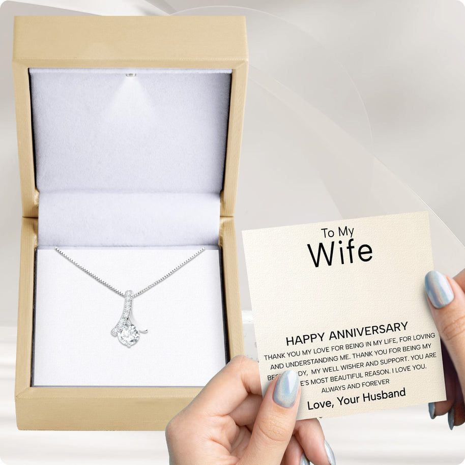 Wife Necklace With Heartfelt Message - Unique Jewelry For Wife - Always And Forever