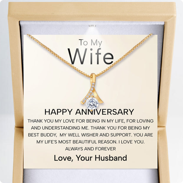 Wife Necklace With Heartfelt Message - Unique Jewelry For Wife - Always And Forever