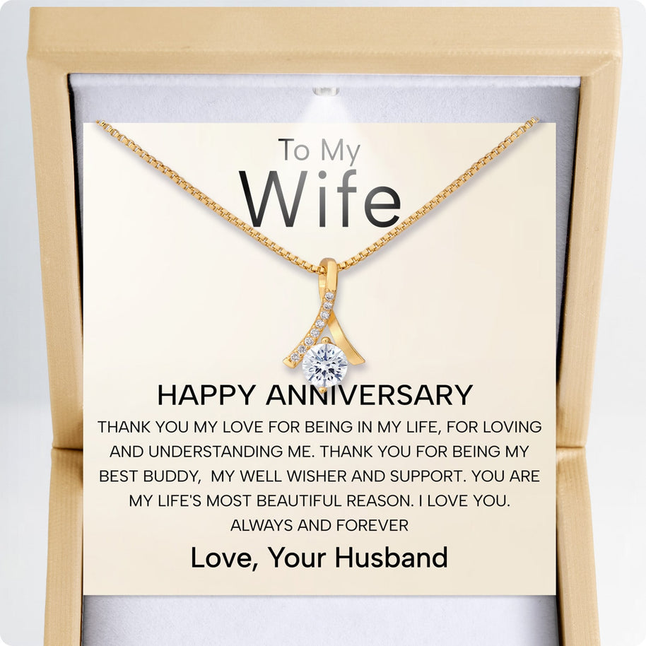Wife Necklace With Heartfelt Message - Unique Jewelry For Wife - Always And Forever