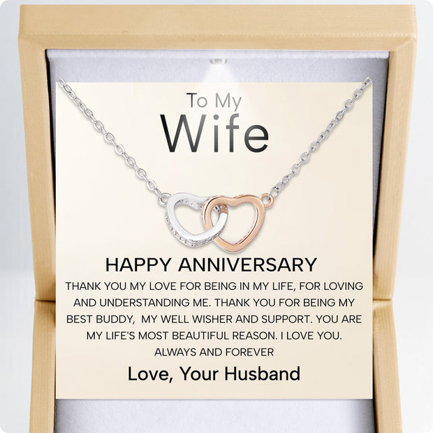Wife Necklace With Heartfelt Message - Unique Jewelry For Wife - Always And Forever