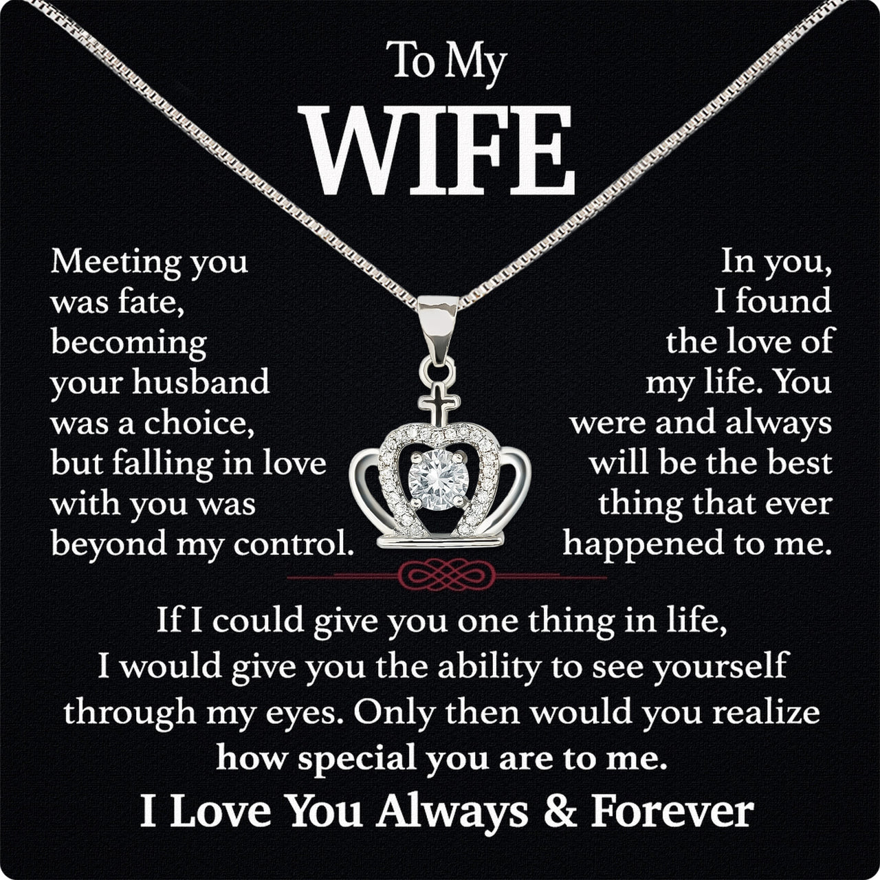 Wife Necklace: Because She Holds Your Heart