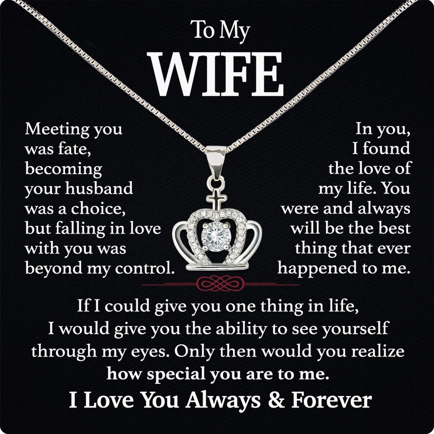 Wife Necklace: Because She Holds Your Heart