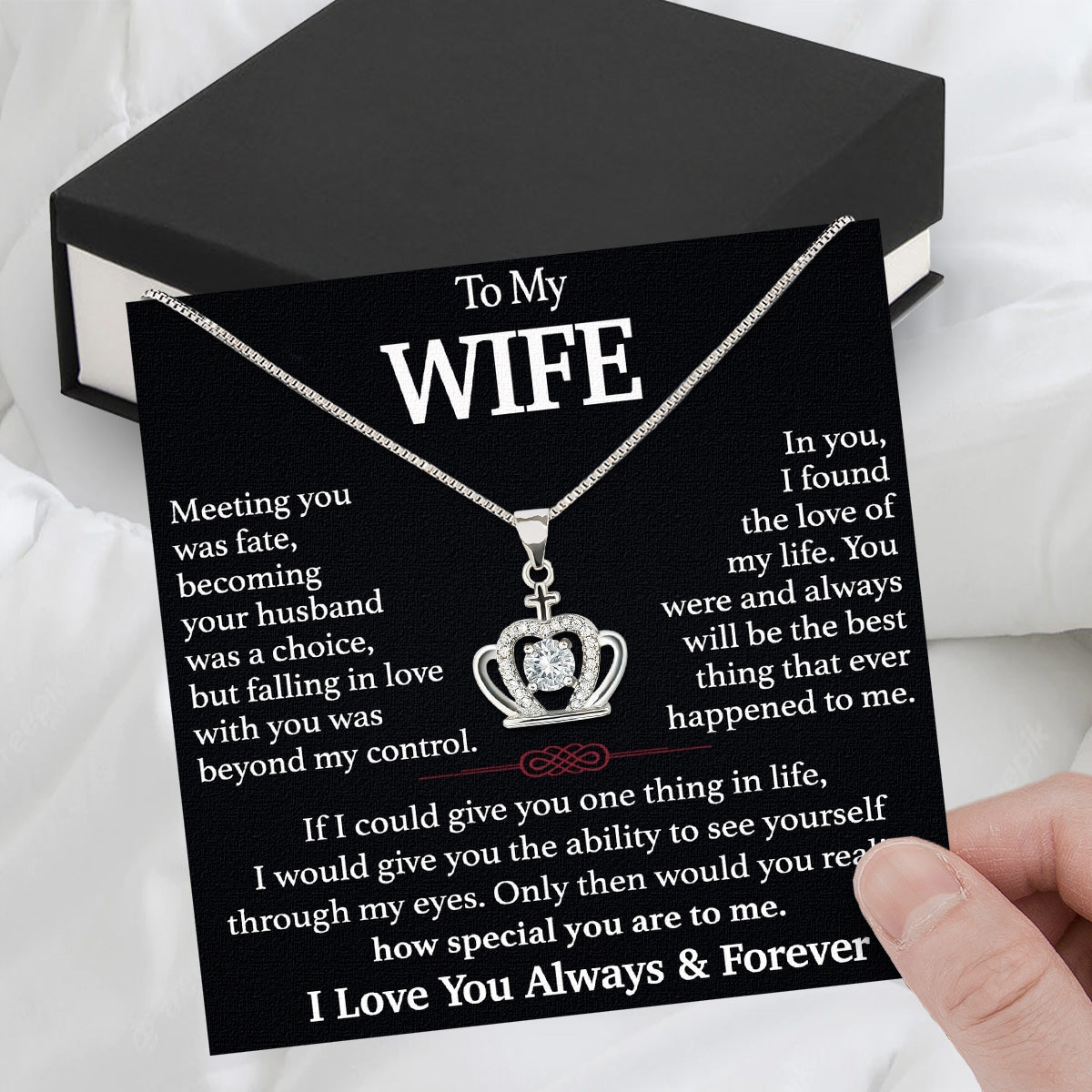 Wife Necklace: Because She Holds Your Heart